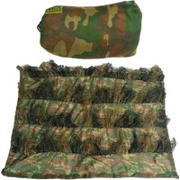 Ghillie Cover Tarndecke Jagd Tarnung Regenschutz Tarnnetz Woodland Größe wählbar