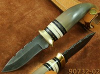 Damastmesser Jagdmesser Outdoormesser Sheep Horn Cow Horn Damast 90732-02-4000
