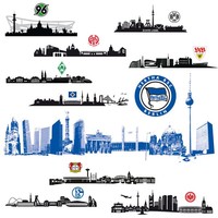 SKYLINE WANDTATTOO Fußballverein VEREINSLOGO FANSHOP Bundesliga Sticker Fussball