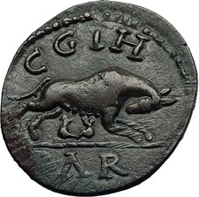 SEVERUS ALEXANDER 222AD Parium in Mysia SHE WOLF ROMULUS REMUS Roman Coin i58246