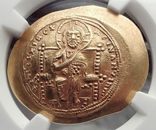 Constantine X 1059AD JESUS CHRIST w BIBLE Byzantine Nomisma Gold Coin NGC i58854