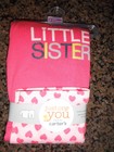 NWT Carter's just one you girls 2T "I'm the little sister" pajama set hearts