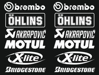 Brembo Öhlins Akrapovic Motorsport Sponsoren Aufkleber Racing Set Motorrad Auto