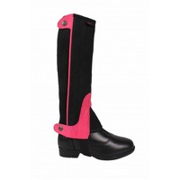 QHP Minichaps Chaps Suede Synthetikleder seitlicher Reißverschluss 5 NEUE FARB. 