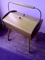 MID CENTURY NÄHKÄSTCHEN NÄHKASTEN NÄHTISCH 50er Jahre 50s Sewing Box Nähkasten