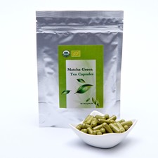 Matcha Green Tea powder Vegicaps, 90 Capsules 500mg ORGANIC USDA & EU Certified.