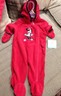 NWT Disney Baby Minnie Mouse Girl Fleece Hooded Sleeper Blanket Pram Suit 6-9 M