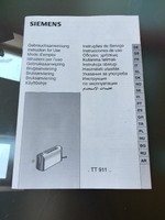 Siemens Toaster Porsche Design Bedienungsanleitung TT 911 00