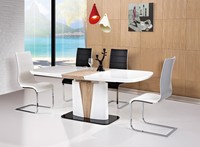 Tisch Esstisch Esszimmertisch Säulentisch 90x160 (220) Hochglanz ausziehbar