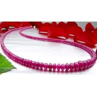 Kette Collier aus echtem Rubin & 925 Silber, Edelsteinkette, Rubinkette, Damen