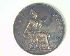Great Britain 1903 Half Penny crusted spots Km793.2 About Uncirculated ~ R2027
