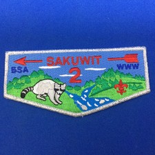 Boy Scout OA Sakuwit Lodge 2 Flap S2  Order Of The Arrow
