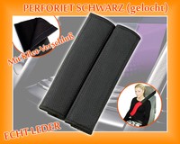 Gurtpolster Gurtschoner 2 Stück SCHWARZ PERFORIERT (gelocht) Opel, VW