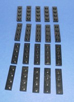 LEGO 20 x Platte 1x4 schwarz | black plate (3710)