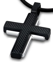 Kreuz Halskette Lotus Style LS1686-1/2 Lederkette Men in Black