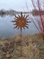 Sonne auf Stab Rostlook Metallsonne Gartenstecker Deko Gartenspieß Garten Metall