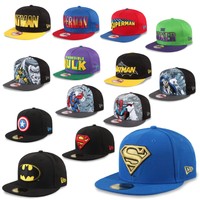 NEW ERA CAP FULLCAP SNAPBACK DC COMICS MARVEL BATMAN SUPERMAN WOLVERINE HULK