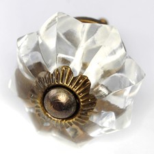 8 Glass Cabinet Knobs Kitchen Drawer Pulls Furniture Hardware Handle-35mm-K204
