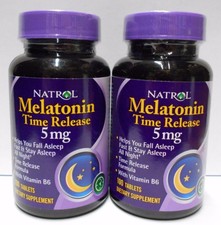 Natrol Time Released Melatonin 5mg Tablets 100ct -2 Pack - Exp. Date 01-2018-