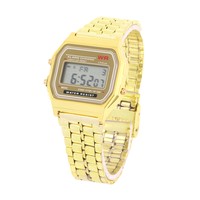 LED Digital Waterproof Quartz Wrist Watch Dress Men Women Golden Wrist Watch #2
