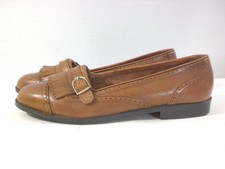 Vintage 80s Leather Collection Brown Tassel Loafers Shoes Slip on Shoes Womens 9
