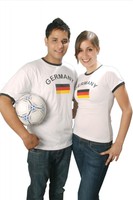 Deutschland Fan T-Shirt Fußball Retro Shirt Trikot Weiß Unisex S M L XL XXL XXXL