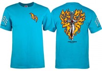 POWELL PERALTA Knochen Brigade Guerrero Skateboard T-Shirt Alte Schule Turkis