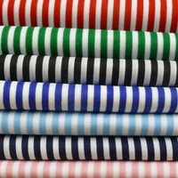 3mm Candy Stripes On White Craft Dress Polycotton Fabric Poly Cotton