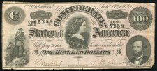 1864 $100 One Hundred Dollars "Lucy Pickens" Csa Confederate States Of America
