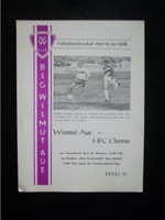 Orig.PRG   DDR Oberliga 1989/90   BSG WISMUT AUE - HALLESCHER FC CHEMIE  !!