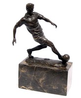 Bronzefigur Fußballer Fussball Sport Fußballspieler Bronze Skulptur