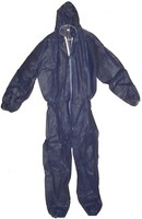 10 Stück PP-Vlies Einwegoverall Schutzanzug Einweganzug Poncho Kapuze blau XXL