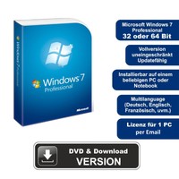Windows 7 Professional 64 Bit DVD + Key 1PC Neu Top!