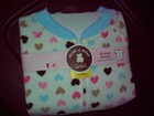 NIP GIRL'S CARTER'S OFF WHITE WITH HEARTS FOOTED BLANKET SLEEPER Sz 3T