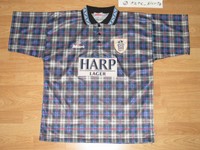 ORIG. MITRE NOTTS COUNTY FC NCFC AWAY TRIKOT SHIRT 1994/95 L LARGE TARTAN MUSTER