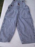 Carhartt Blue Stripe Long  Bib Overalls Snap closures  12 Month  Nice