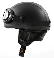 H110 Leder Retro Helm Motorradhelm Oldtimerhelm Halbschale Gr. XS S M L XL