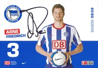 Arne Friedrich   Hertha BSC Berlin   2008/2009  Autogrammkarte - 217129