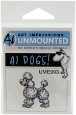 Art Impressions Poodle Rubber Stamp, New, Free Shipping