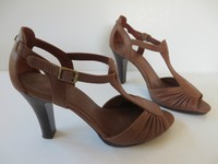 EDC by ESPRIT # chice SANDALEN Gr. 40 braun Leder Damen Schuhe Pumps HIGH HEELS