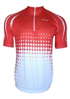 Athlex Funktions Radtrikot - Radshirt - Fahrradtrikot - atmungsaktiv - rot/weiß