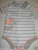 First Moments Infant Baby Boy's Creeper Bodysuit Elephant 3M 6 Months $12 NWT
