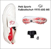 Pelé Sports - Herren Fußballschuh 1970 6SG MS Sportschuh Känguruleder Weiß