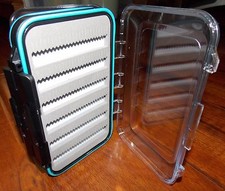 Waterproof Fly fishing box Double Clear Lid Split Foam  NEW holds 276 flies