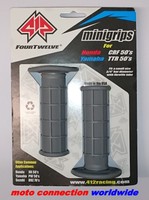 FOUR TWELVE MINI GRIPS FOR YAMAHA PW50 PW 50 HANDLEBAR GRIPS GREY MADE IN USA