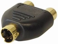 HOSIDEN Y-ADAPTER-STECKER(S-VHS/MINI-DIN/S-VIDEO)AN 2*CINCH(RCA/COMPOSIT)BUCHSE