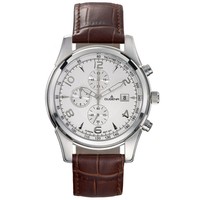 DUGENA 4460349 Chronograph Uhr Herrenuhr Lederarmband Stahl Analog Chrono braun