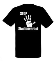 Stop Stadionverbot Fussball T-Shirt Ultras Hardcore Hooligan schwarz