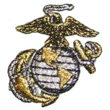 Marine Corps Naval Infantry Logo Emblem Anchor Gold/Silver Thread Iron on Patch