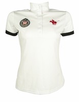 HKM Damen Turniershirt Polo Classic elastisch weiß 